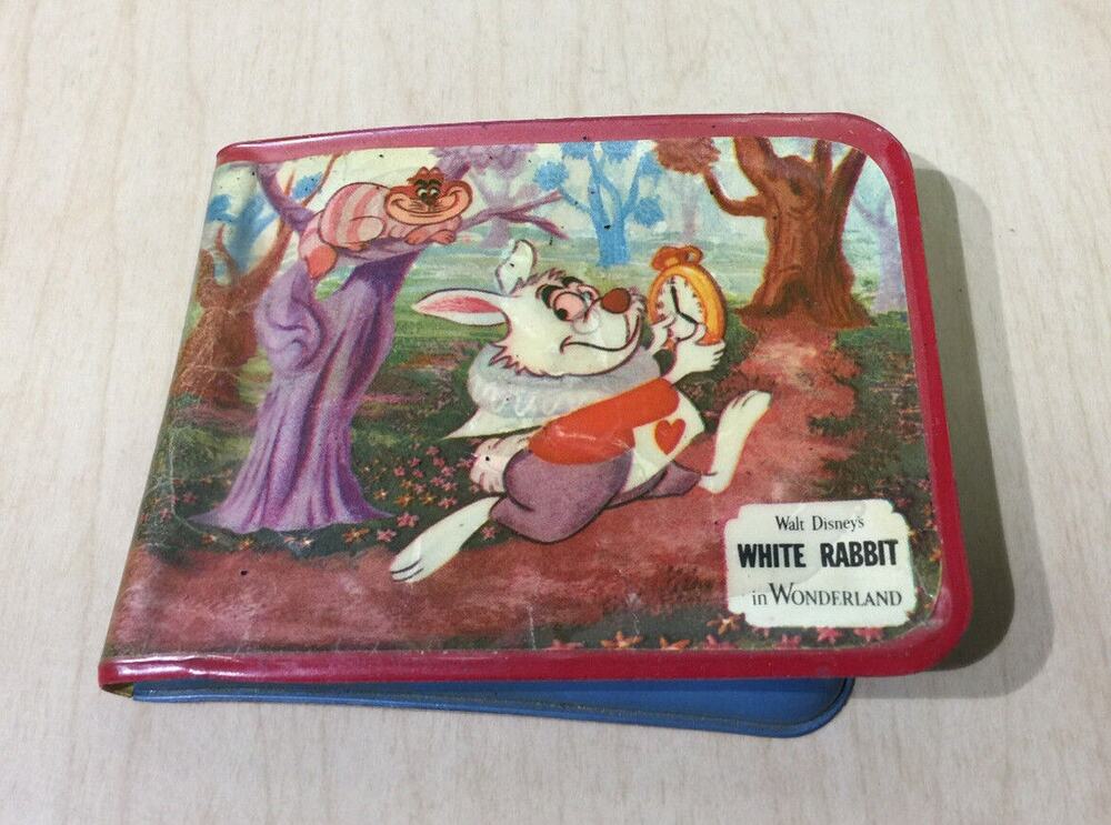 RARE Vintage Walt Disney White Rabbit in Wonderland Child's Wallet 7"